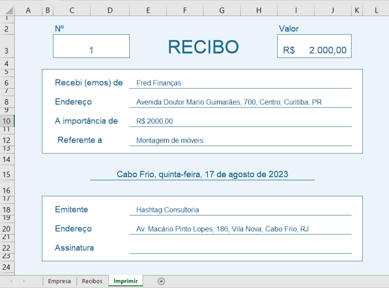 Planilha De Controle De Recibos No Excel Download Grátis 6005