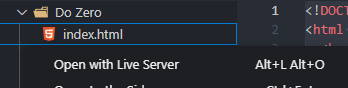 opção Open with Live Server